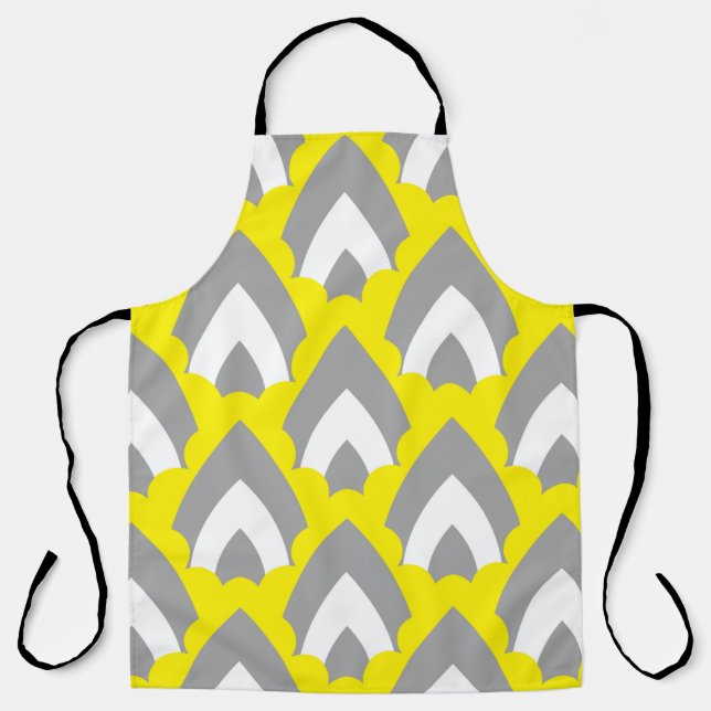 Abstract Hand Drawing Retro Geometric Shapes Trian Apron (Front)