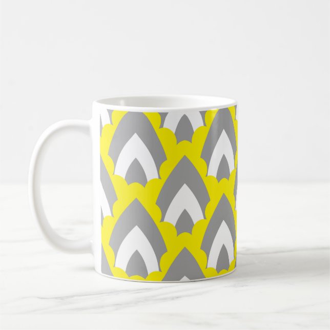 Abstract Hand Drawing Retro Geometric Shapes Trian Coffee Mug (Left)
