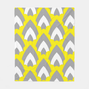 Abstract Hand Drawing Retro Geometric Shapes Trian Fleece Blanket