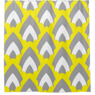 Abstract Hand Drawing Retro Geometric Shapes Trian Shower Curtain