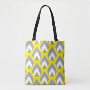 Abstract Hand Drawing Retro Geometric Shapes Trian Tote Bag