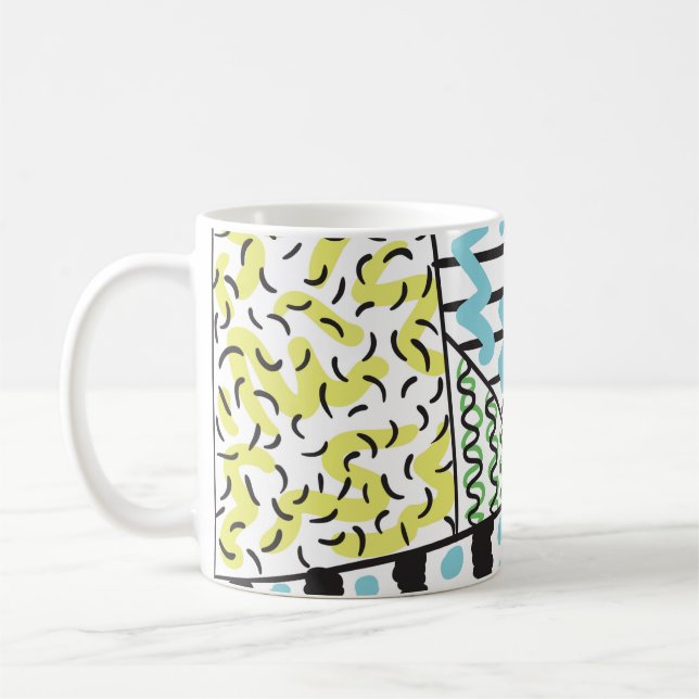 Abstract hand drawn background 3 coffee mug (Left)