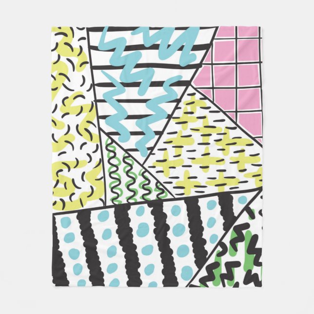 Abstract hand drawn background 3 fleece blanket (Front)