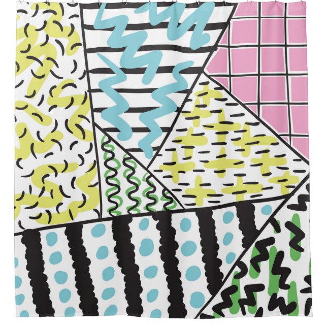 Abstract hand drawn background 3 shower curtain (Front)