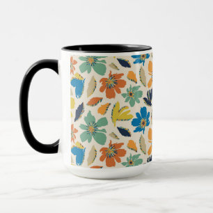 Abstract Hand-Drawn Boho Floral Pattern Mug