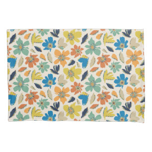 Abstract Hand-Drawn Boho Floral Pattern Pillowcase