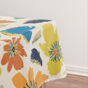 Abstract Hand-Drawn Boho Floral Pattern Tablecloth