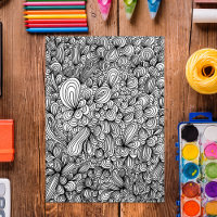 Abstract Hand Drawn Doodle Art Colouring Page 