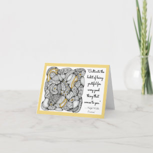 Abstract Hand-Drawn Doodle with Quote Thank You Card