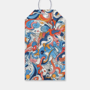 Abstract Hand Drawn Doodles Gift Tags
