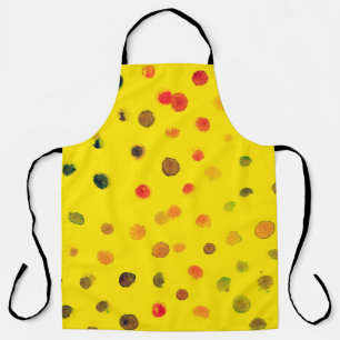 Abstract hand drawn image with multicolor dots on apron
