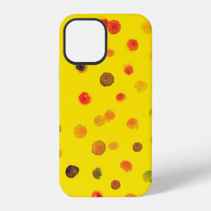 Abstract hand drawn image with multicolor dots on iPhone 12 case