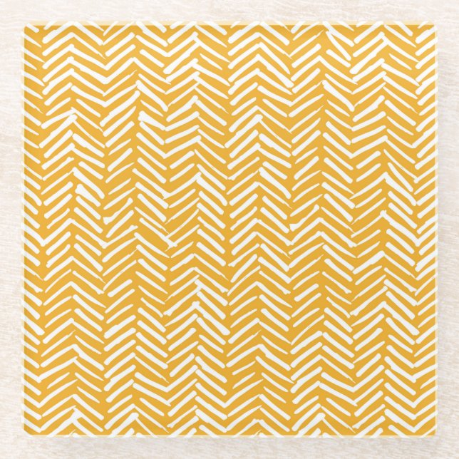 Abstract hand-drawn lines, hipster texture. glass coaster (Front)