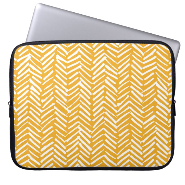 Abstract hand-drawn lines, hipster texture. laptop sleeve (Front)