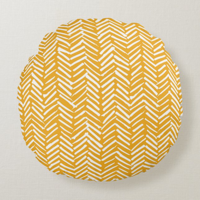 Abstract hand-drawn lines, hipster texture. round cushion (Front)