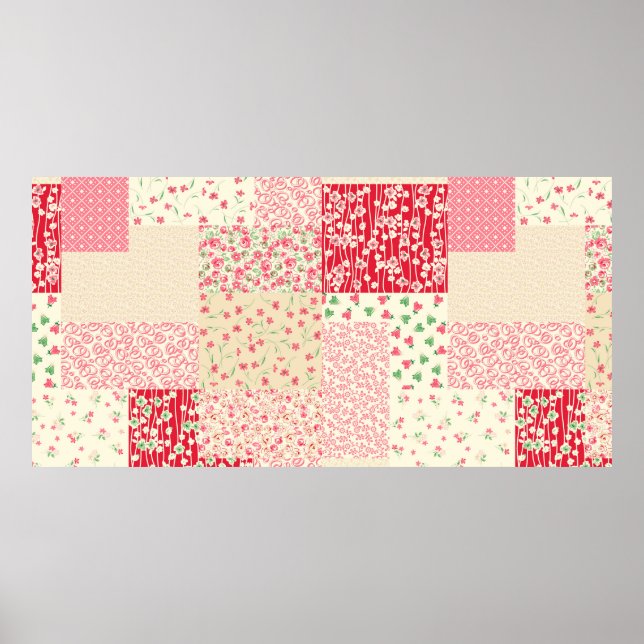 abstract hand drawn seamless patchwork pattern wit poster (Front)