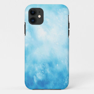 Abstract Hand Drawn Watercolor Background: Blue iPhone 11 Case