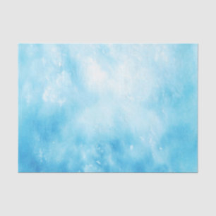 Abstract Hand Drawn Watercolor Background: Blue Tissue Paper