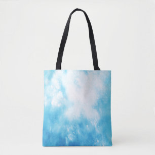 Abstract Hand Drawn Watercolor Background: Blue Tote Bag