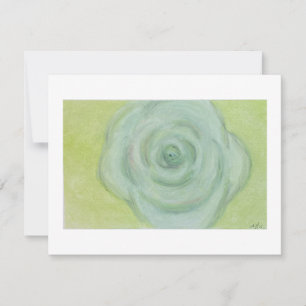 Abstract hand-drawn White Rose Flat Card