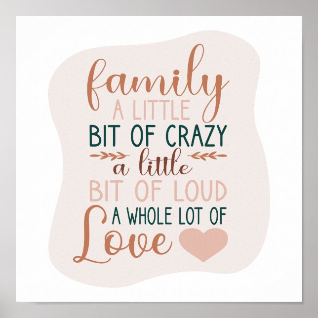 Abstract Hand Lettered Terracotta Family Quote Poster (Front)