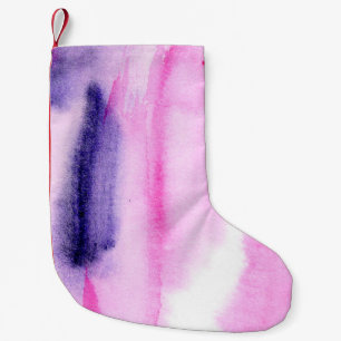 abstract hand made background with artistic waterc small christmas stocking