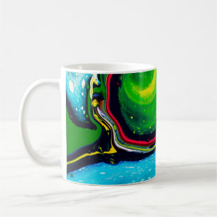 Abstract hand painted background, liquid acrylic p coffee mug