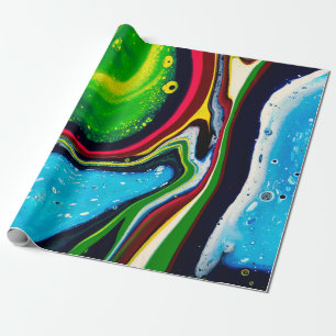 Abstract hand painted background, liquid acrylic p wrapping paper