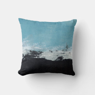 Abstract hand painted landscape cushion