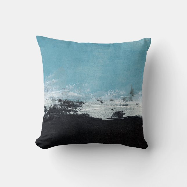 Abstract hand painted landscape cushion (Front)