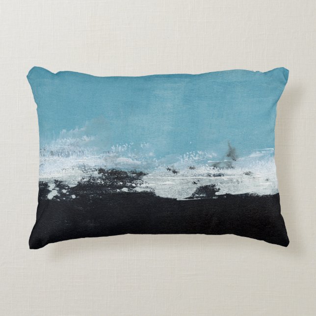 Abstract hand painted landscape decorative cushion (Front)