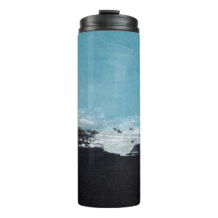 Abstract hand painted landscape thermal tumbler