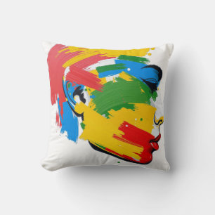 Abstract Hand-Painted Modern Feminism Cushion