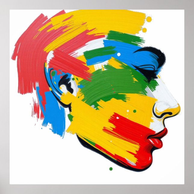 Abstract Hand-Painted Modern Feminism Poster (Front)