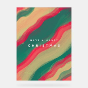 Abstract Hand Painted Pattern Flat Holiday Card Acrylic Sign