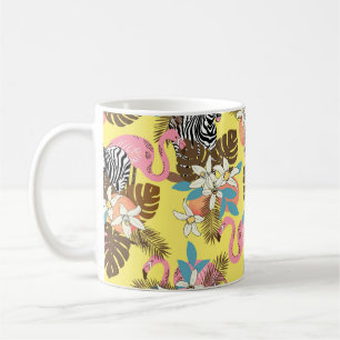 Abstract hand painted seamless animal background.  coffee mug