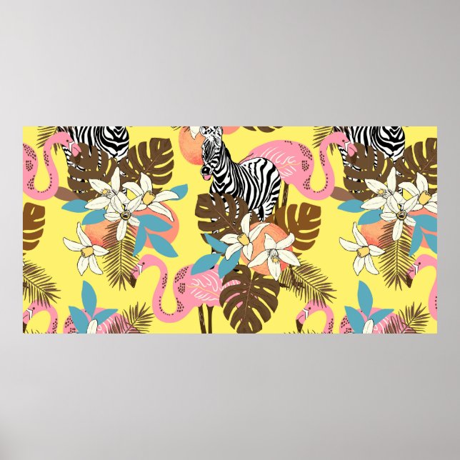 Abstract hand painted seamless animal background.  poster (Front)