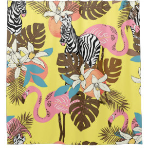 Abstract hand painted seamless animal background. shower curtain