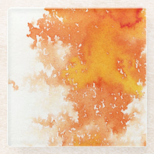Abstract hand painted watercolor background. 2 2 glass coaster