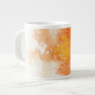 Abstract hand painted watercolor background. 2 large coffee mug