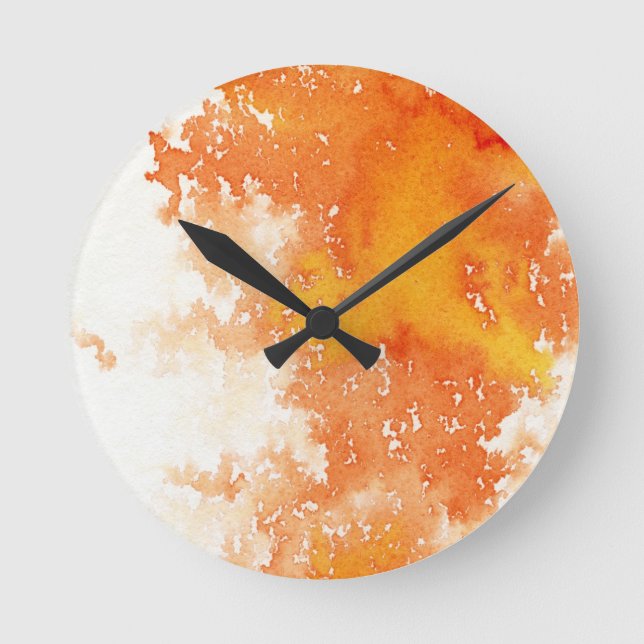 Abstract hand painted watercolor background. 2 round clock (Front)