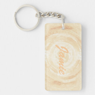 Abstract hand painted watercolor background. key ring