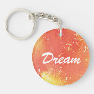 Abstract hand painted watercolor background. key ring