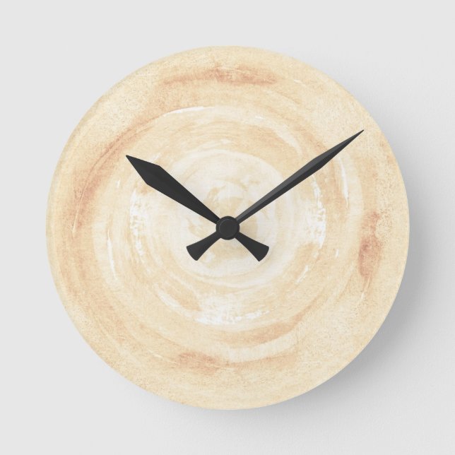 Abstract hand painted watercolor background. round clock (Front)