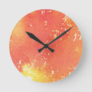 Abstract hand painted watercolor background. round clock