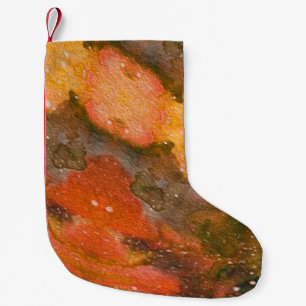 Abstract hand painted watercolor. Nice backgrounda Small Christmas Stocking