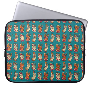 Abstract hand print art, finger print, hand impres laptop sleeve