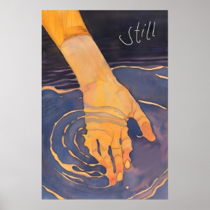 Abstract Hand Water Art Print Calming Ripple Home
