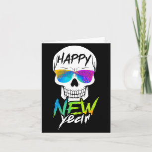 Abstract Happy New Skull Year  Card