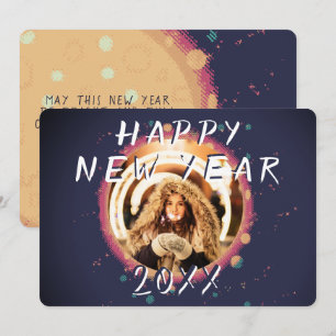Abstract Happy New Year 2023 Photo Holiday Card